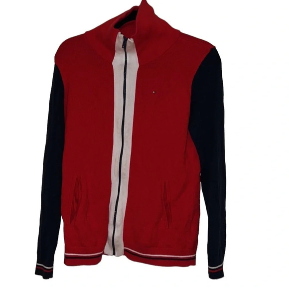 Tommy Hilfiger fill zipper knit  multi color unisex jacket sweater Sz S - Picture 13 of 13